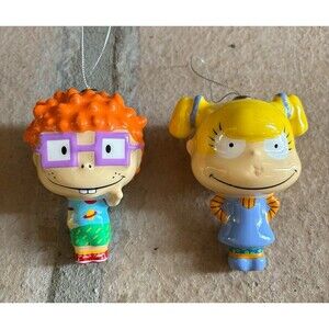 Rugrats Chuckie Angelica Christmas Shatterproof Ornament 1990's Kid Nickelodeon